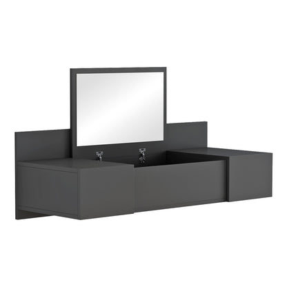 Dressing table Paltar pakoworld melamine in grey color 100x39.1x33cm