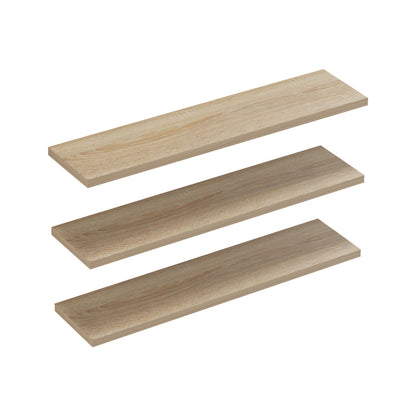 Divar pakoworld melamine wall shelf in sonoma color 60x14.5x1.8cm