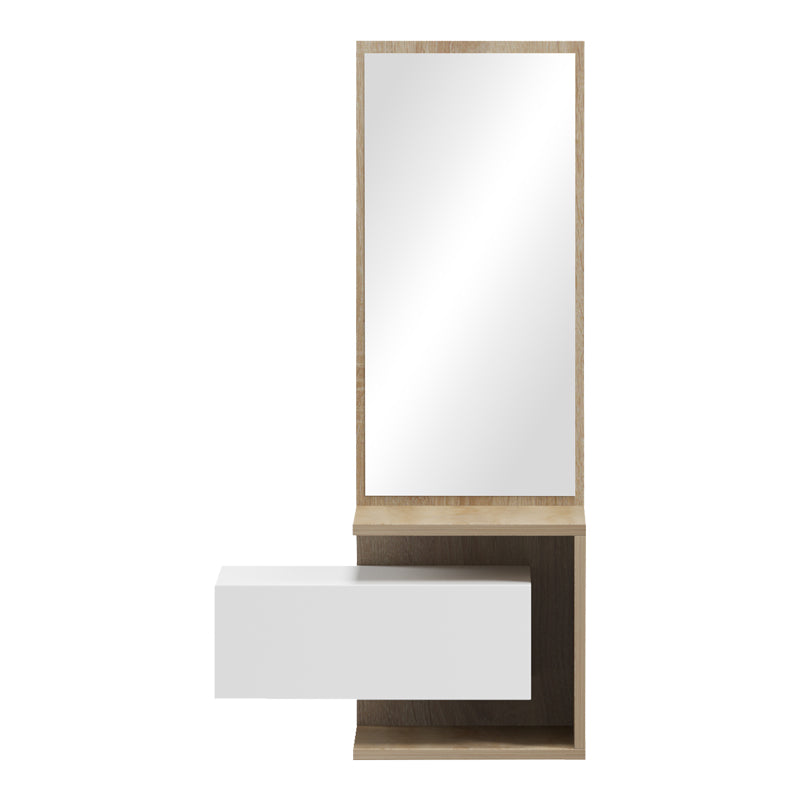 Kendi Entryway Furniture by , wall-mounted with mirror, in white-sonoma finish 49.1x31.3x90 cm.