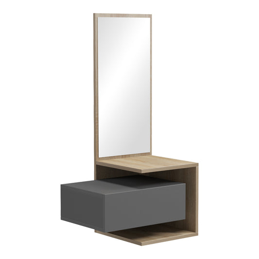 Dressing table Kendi pakoworld melamine in grey-cemente color 49.1x31.3x90cm