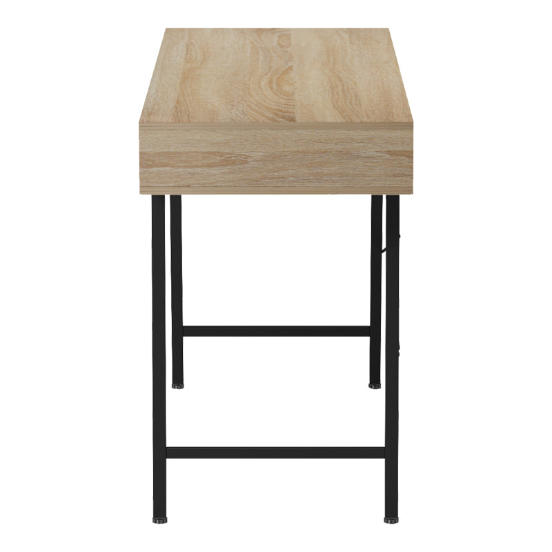 Office desk Komo in sonoma-grey color with black metallic legs 120x48x76cm