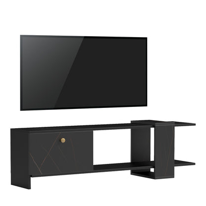 Standi TV cabinet in black-black marble shade 120x25x36.8cm