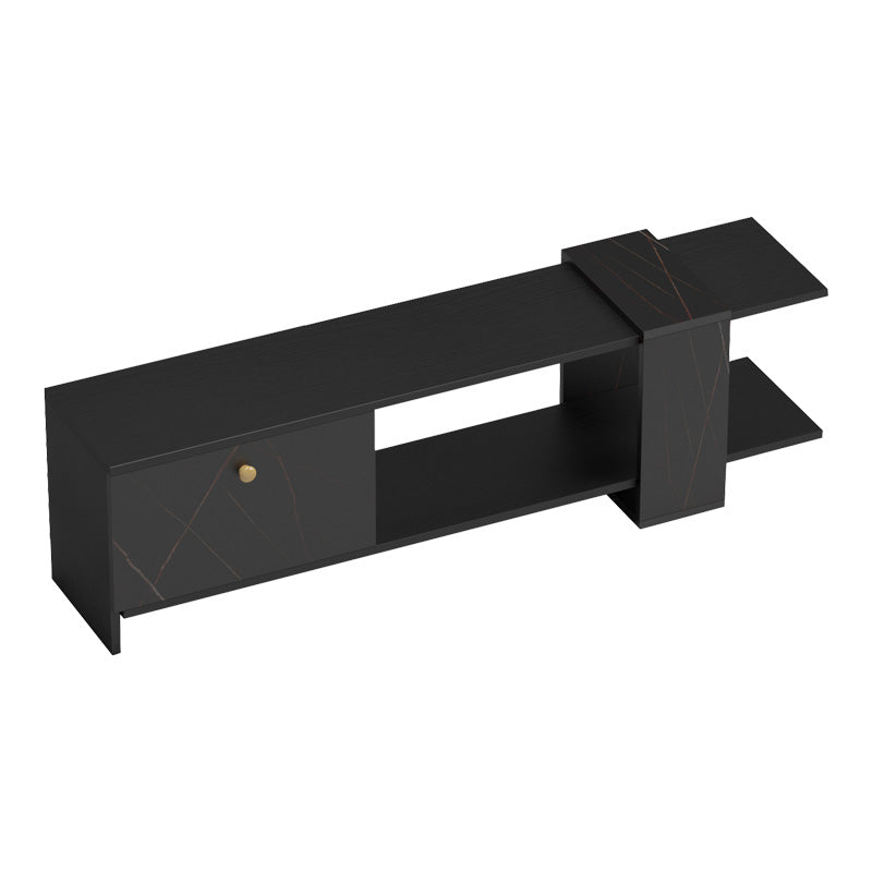 Standi TV cabinet in black-black marble shade 120x25x36.8cm