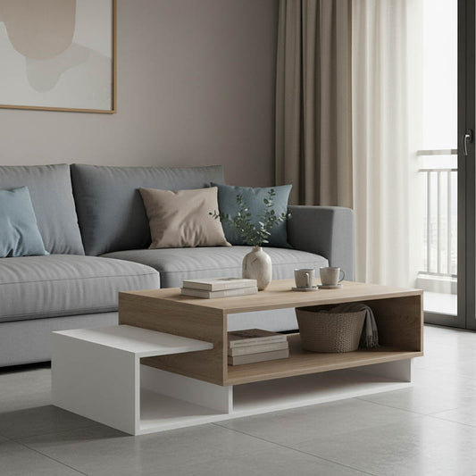 Dekost coffee table in sonoma-white shade 105x50x35cm