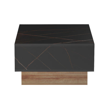 Dekost coffee table in oak-black marble shade 105x50x35cm
