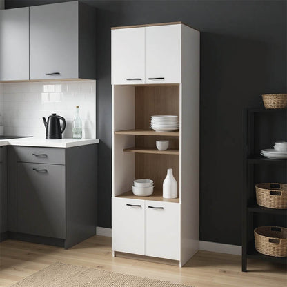 Rowan kitchen cabinet in white-sonoma shade 60x42x182cm