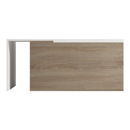 Extera extendable coffee table in white-sonoma shade 100-160x50x45cm