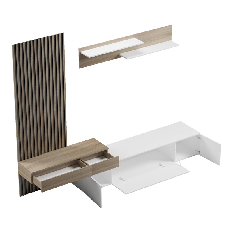 Litende living room set in white-sonoma shade 249.4x42.2x199.5cm