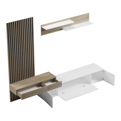 Litende living room set in white-sonoma shade 249.4x42.2x199.5cm