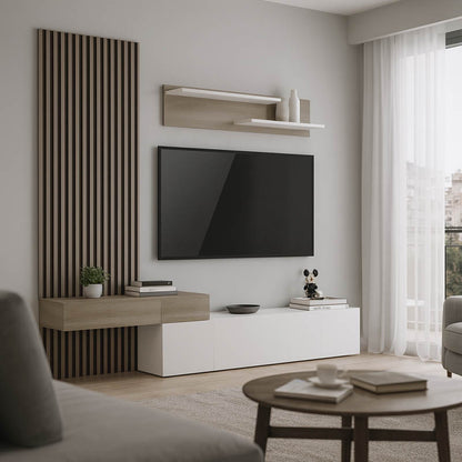 Litende living room set in white-sonoma shade 249.4x42.2x199.5cm