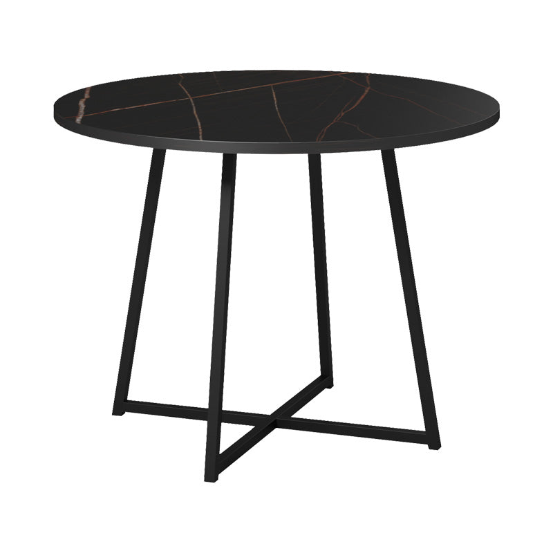 Sarah I table in black marble with black metal legs D100x76cm