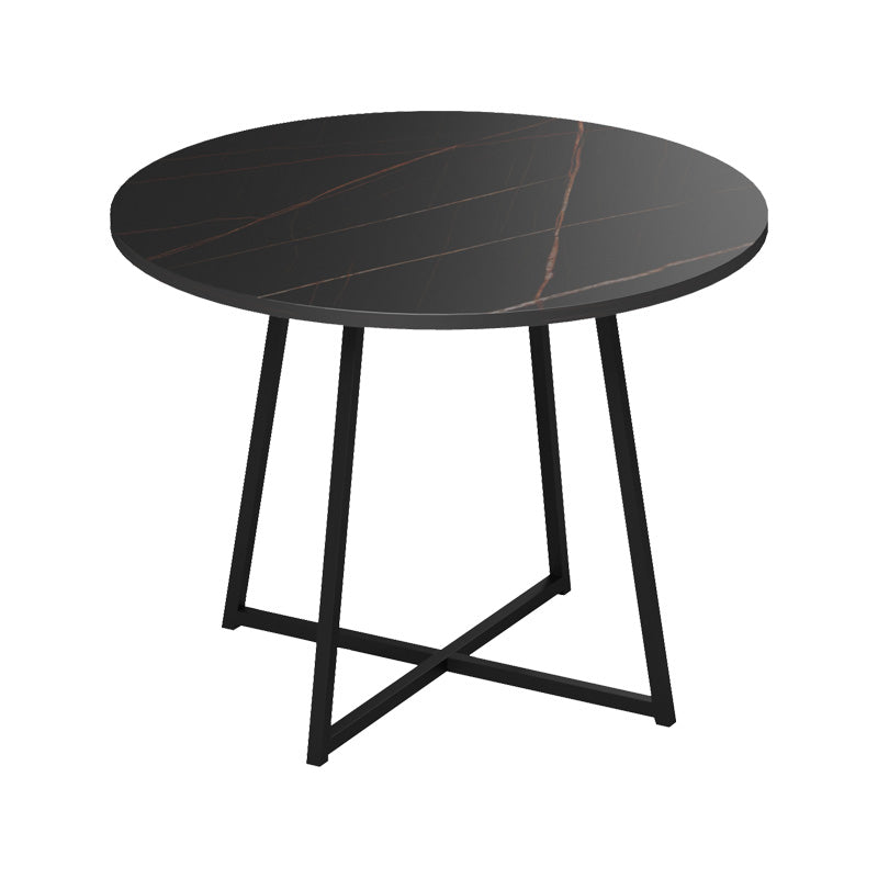 Sarah I table in black marble with black metal legs D100x76cm