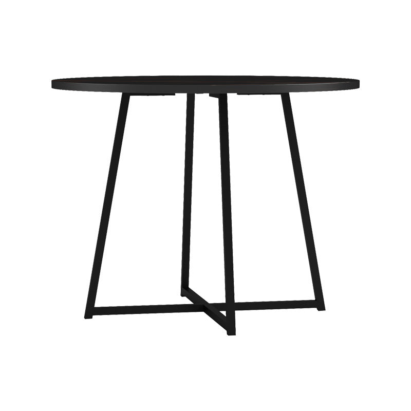 Sarah I table in black marble with black metal legs D100x76cm