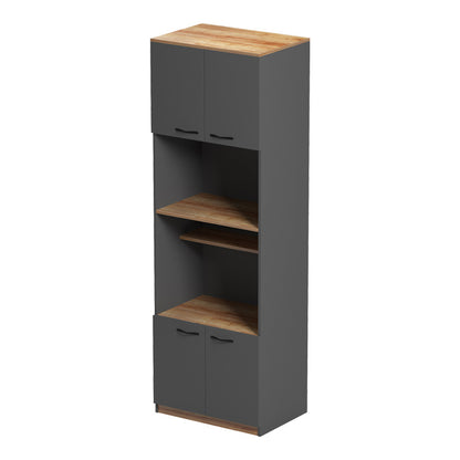 Rowan kitchen cabinet in dark grey-oak shade 60x42x182cm