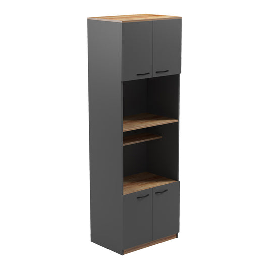 Rowan kitchen cabinet in dark grey-oak shade 60x42x182cm