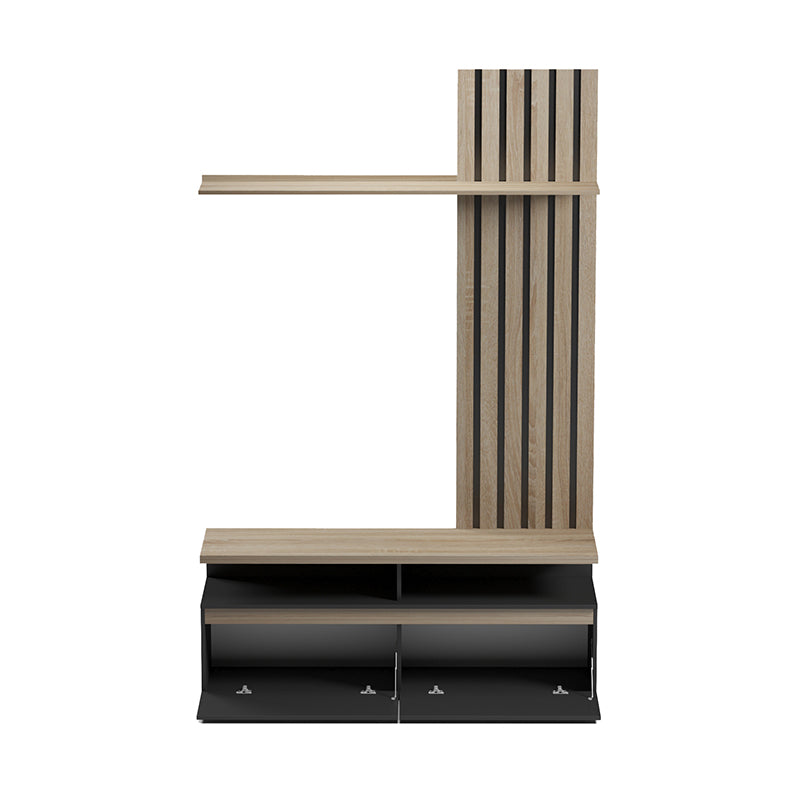 Perlento living room set in black and sonoma color 140x41x219.5cm