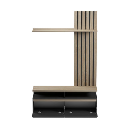 Perlento living room set in black and sonoma color 140x41x219.5cm