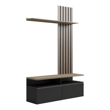 Perlento living room set in black and sonoma color 140x41x219.5cm