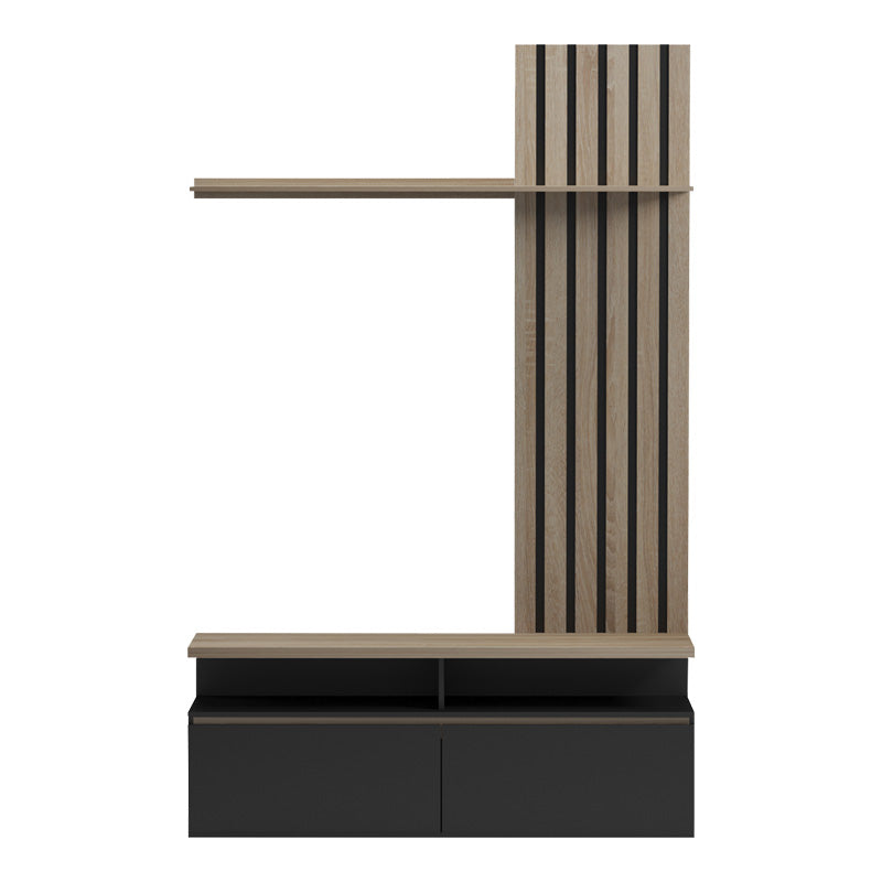 Perlento living room set in black and sonoma color 140x41x219.5cm