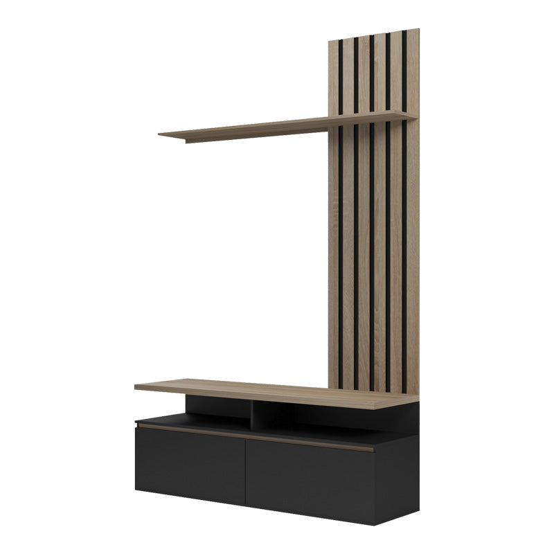 Perlento living room set in black and sonoma color 140x41x219.5cm
