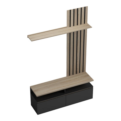 Perlento living room set in black and sonoma color 140x41x219.5cm