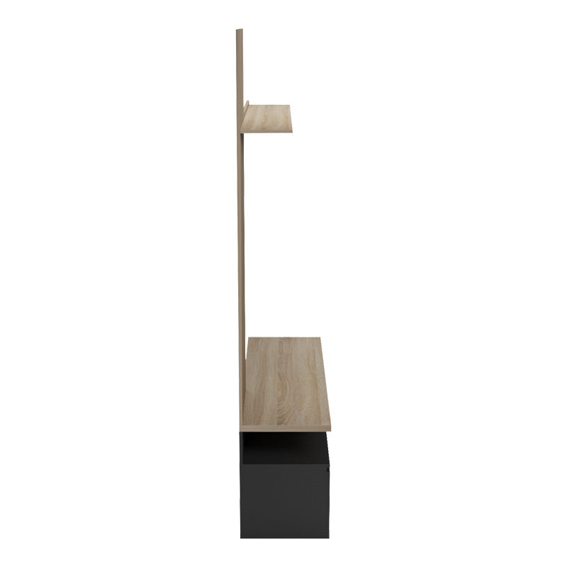 Perlento living room set in black and sonoma color 140x41x219.5cm