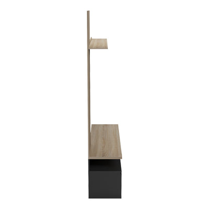 Perlento living room set in black and sonoma color 140x41x219.5cm