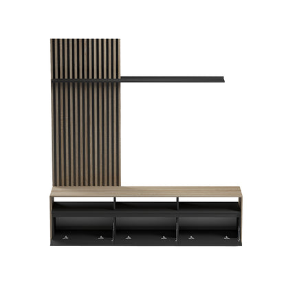 Delfina living room set in sonoma and black color 190x40x199.5cm