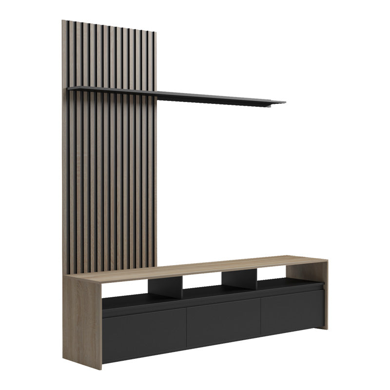 Delfina living room set in sonoma and black color 190x40x199.5cm