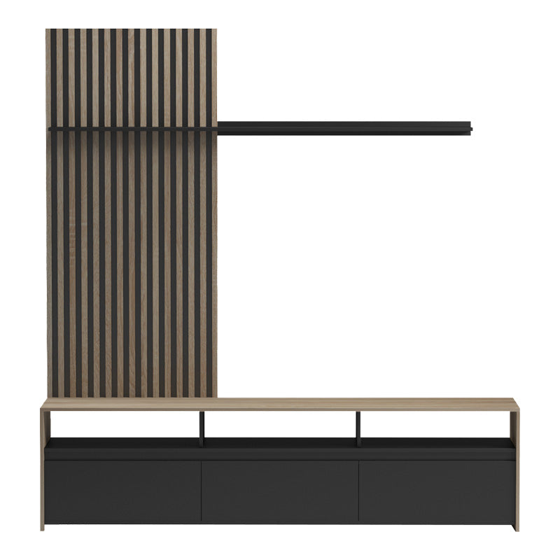 Delfina living room set in sonoma and black color 190x40x199.5cm