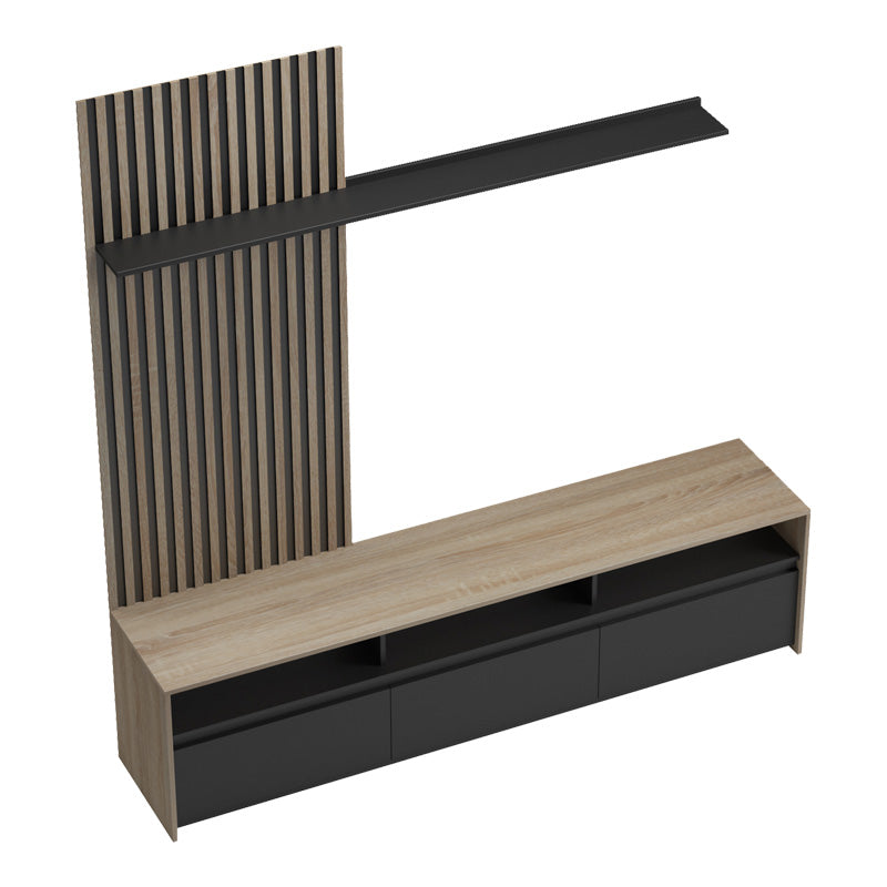 Delfina living room set in sonoma and black color 190x40x199.5cm