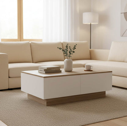 Coffee table Winey in sonoma-white color 90x60x31.5cm