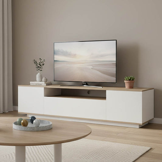 Tv stand Winey in sonoma-white color 180x44.5x44.5cm
