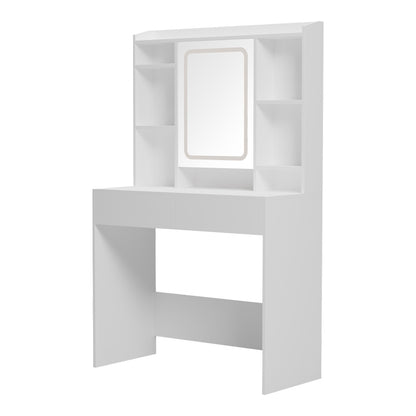 Dressing table Efilia with led in white color 90x40x145cm