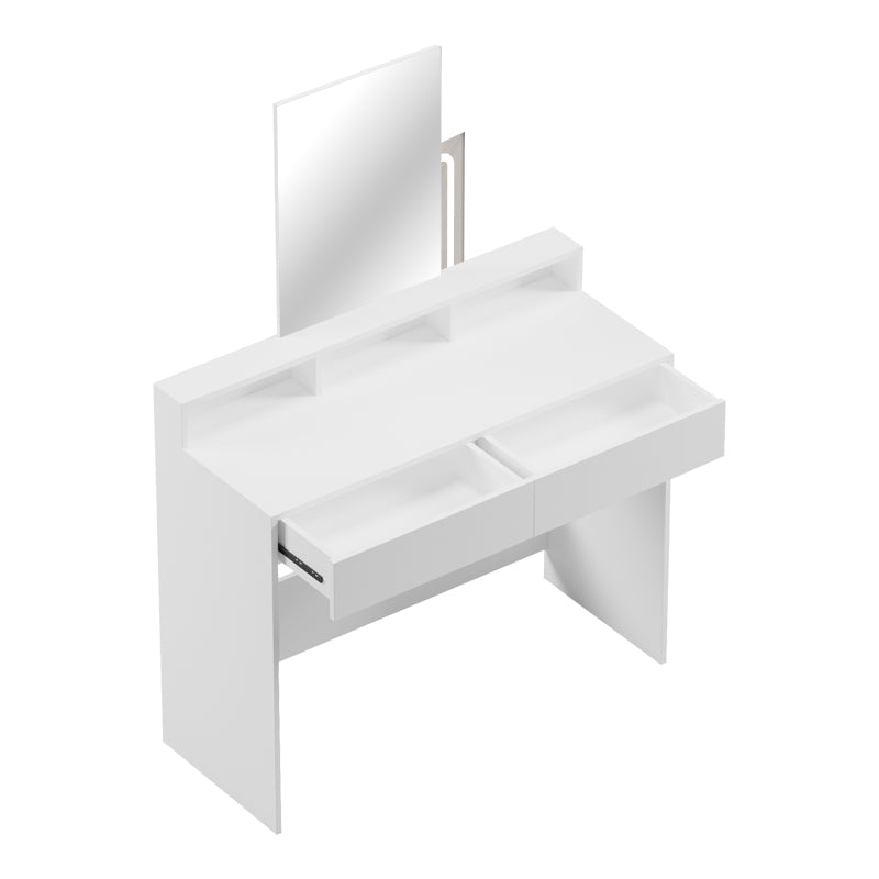 Dressing table Frentsel with mirror in white color 100x40x140cm