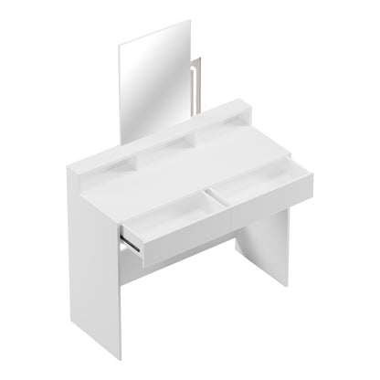 Dressing table Frentsel with mirror in white color 100x40x140cm