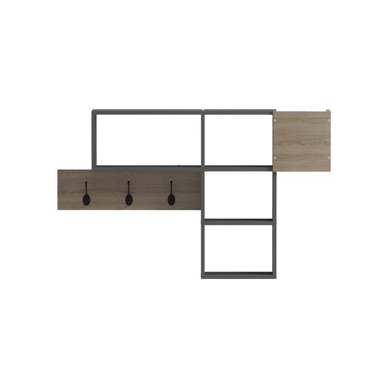 Wall shelf rack Wenia in sonoma-anthracite 99.5x15x61cm