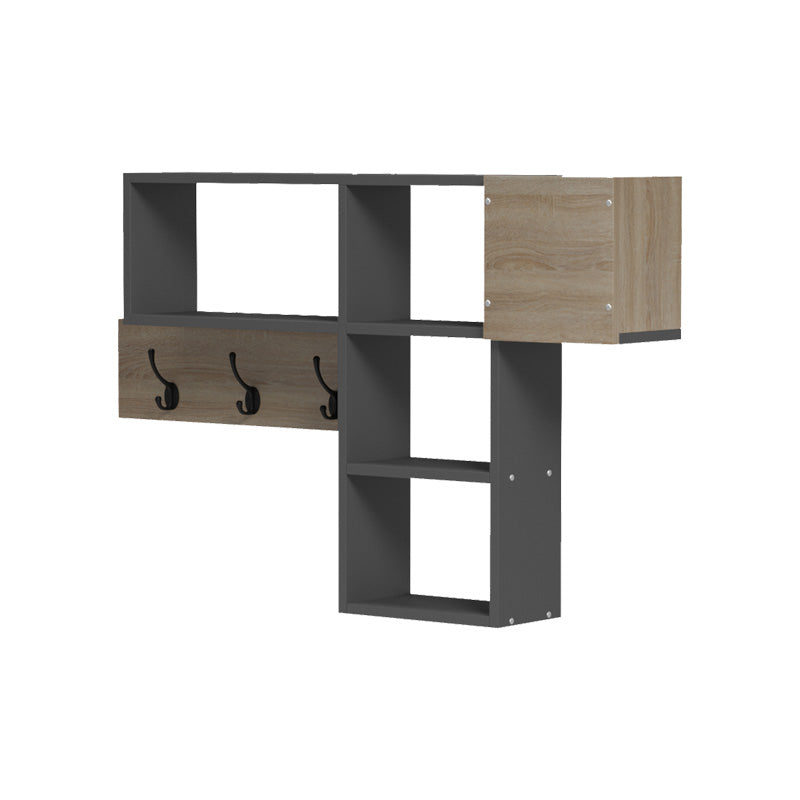 Wall shelf rack Wenia in sonoma-anthracite 99.5x15x61cm
