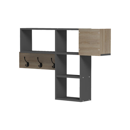 Wall shelf rack Wenia in sonoma-anthracite 99.5x15x61cm