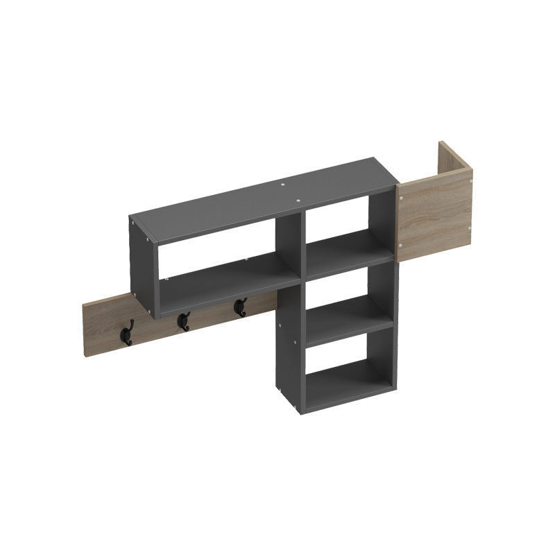 Wall shelf rack Wenia in sonoma-anthracite 99.5x15x61cm