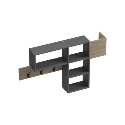 Wall shelf rack Wenia in sonoma-anthracite 99.5x15x61cm