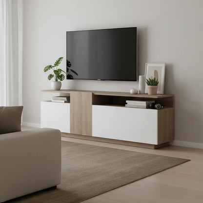TV unit Vendora in sonoma-white color 150x29.5x46.3cm