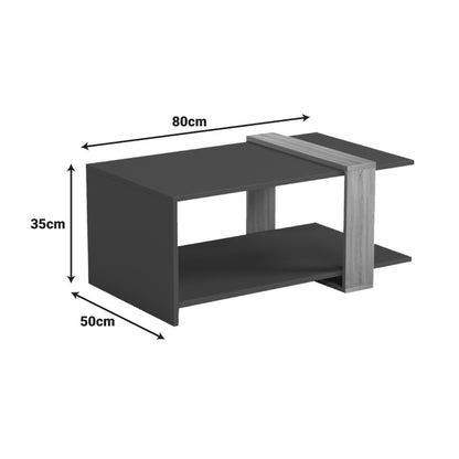 Coffee table Masasi anthracite - sonoma 80x50x35cm