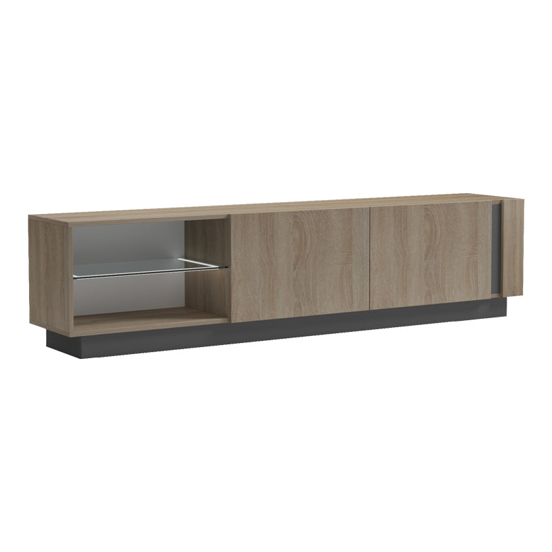 TV cabinet with Led Vario sonoma - anthracite 185.6x35x45cm