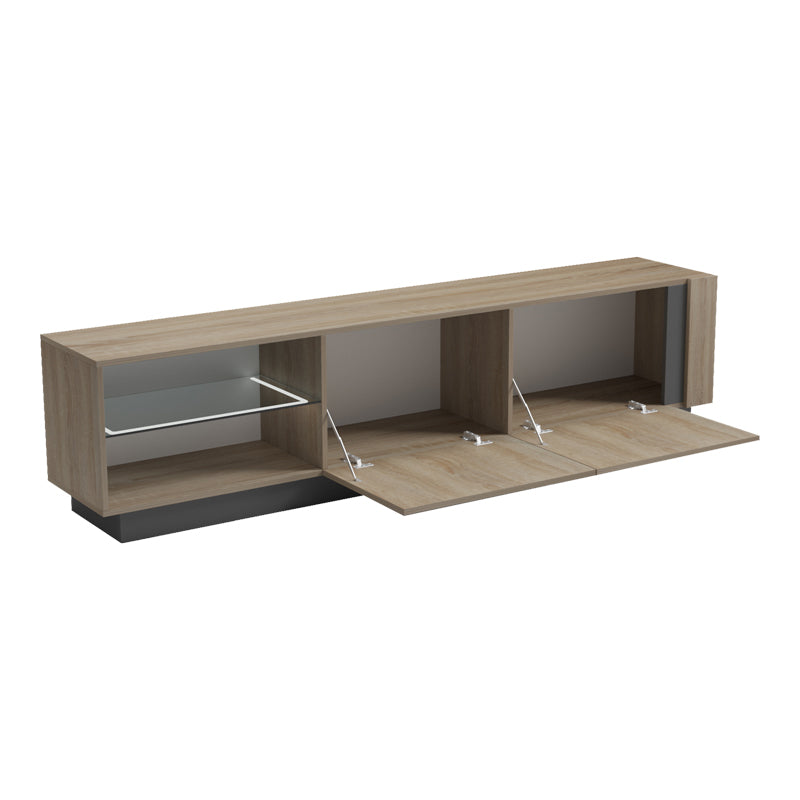 TV cabinet with Led Vario sonoma - anthracite 185.6x35x45cm
