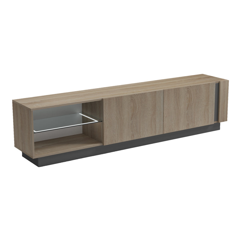 TV cabinet with Led Vario sonoma - anthracite 185.6x35x45cm