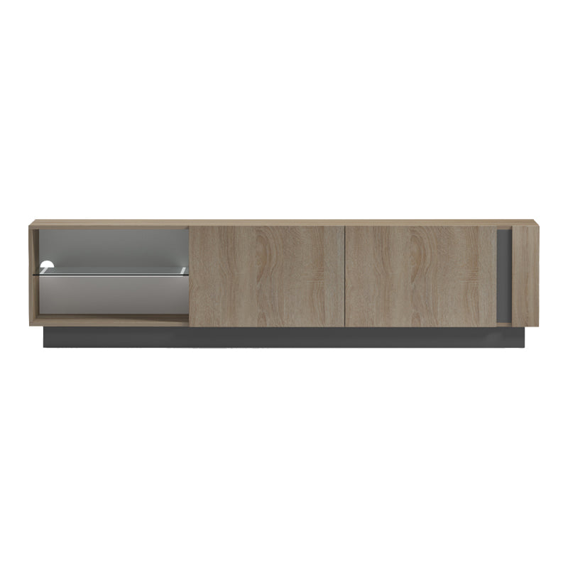 TV cabinet with Led Vario sonoma - anthracite 185.6x35x45cm