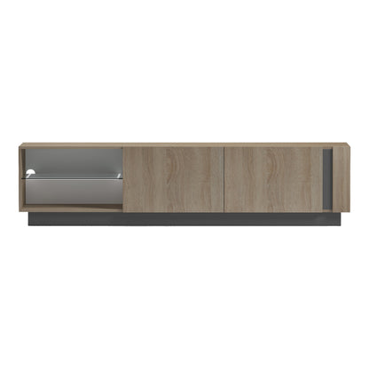 TV cabinet with Led Vario sonoma - anthracite 185.6x35x45cm