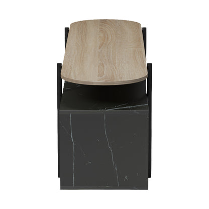 Medousa sonoma TV cabinet with black marble finish 160x35.5x50cm