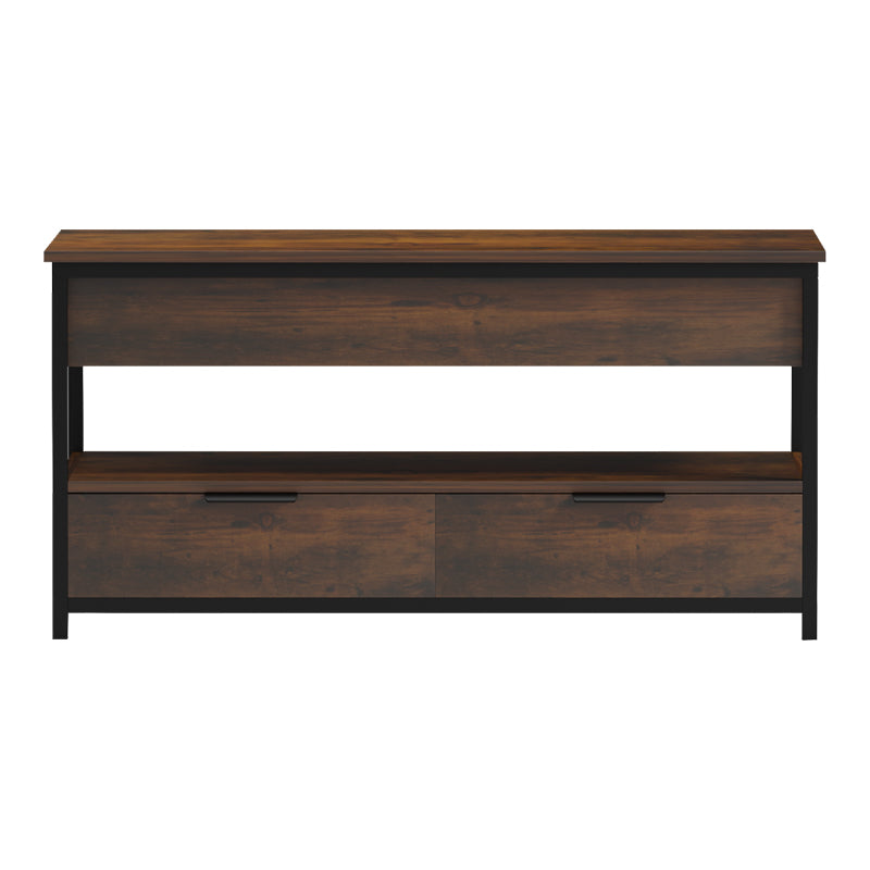Coffee table Lumio brown rustic-black metal 100x50x48-63cm